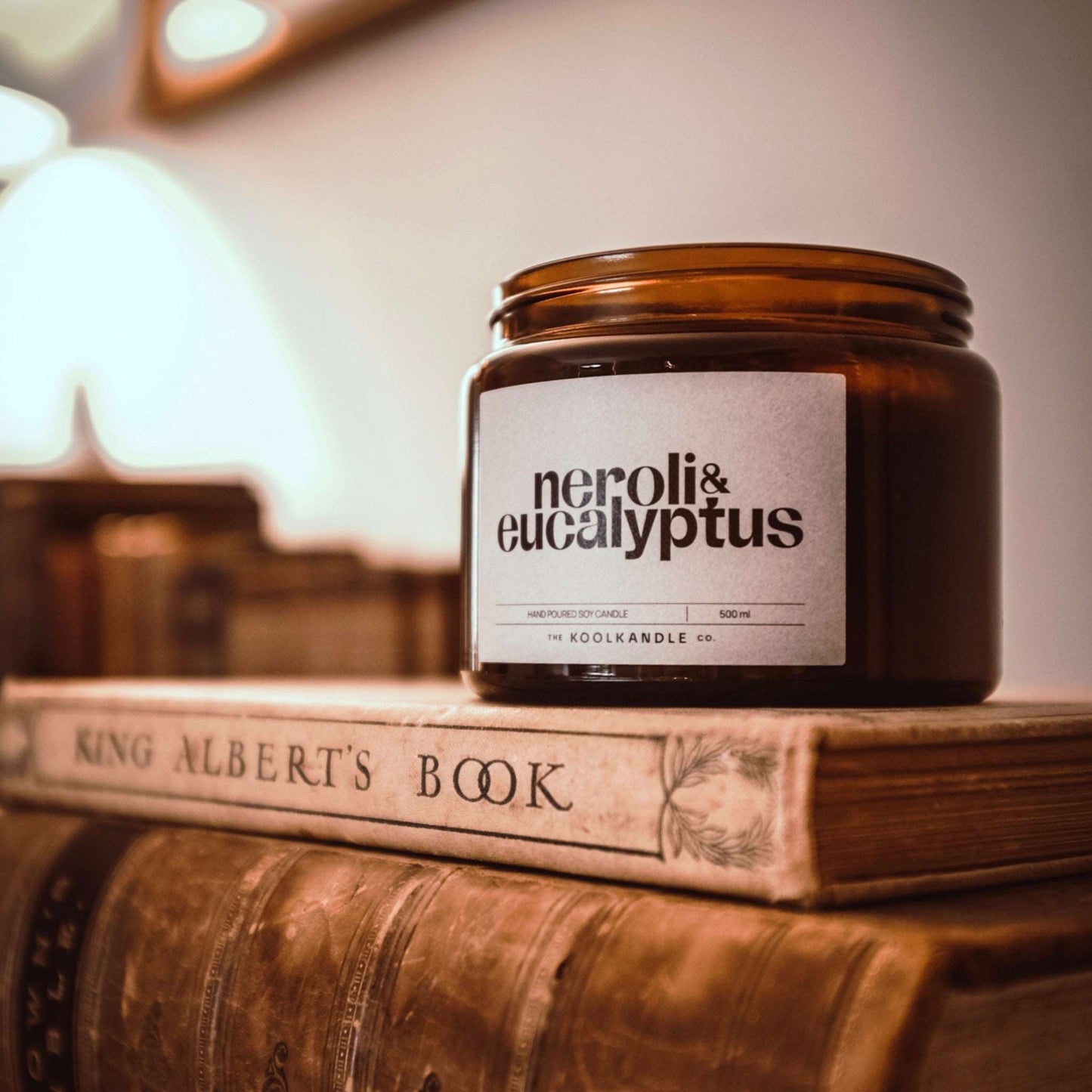 Neroli & Eucalyptus Candle – Relaxing Floral & Herbal Aromatic Soy Wax Candle for Home