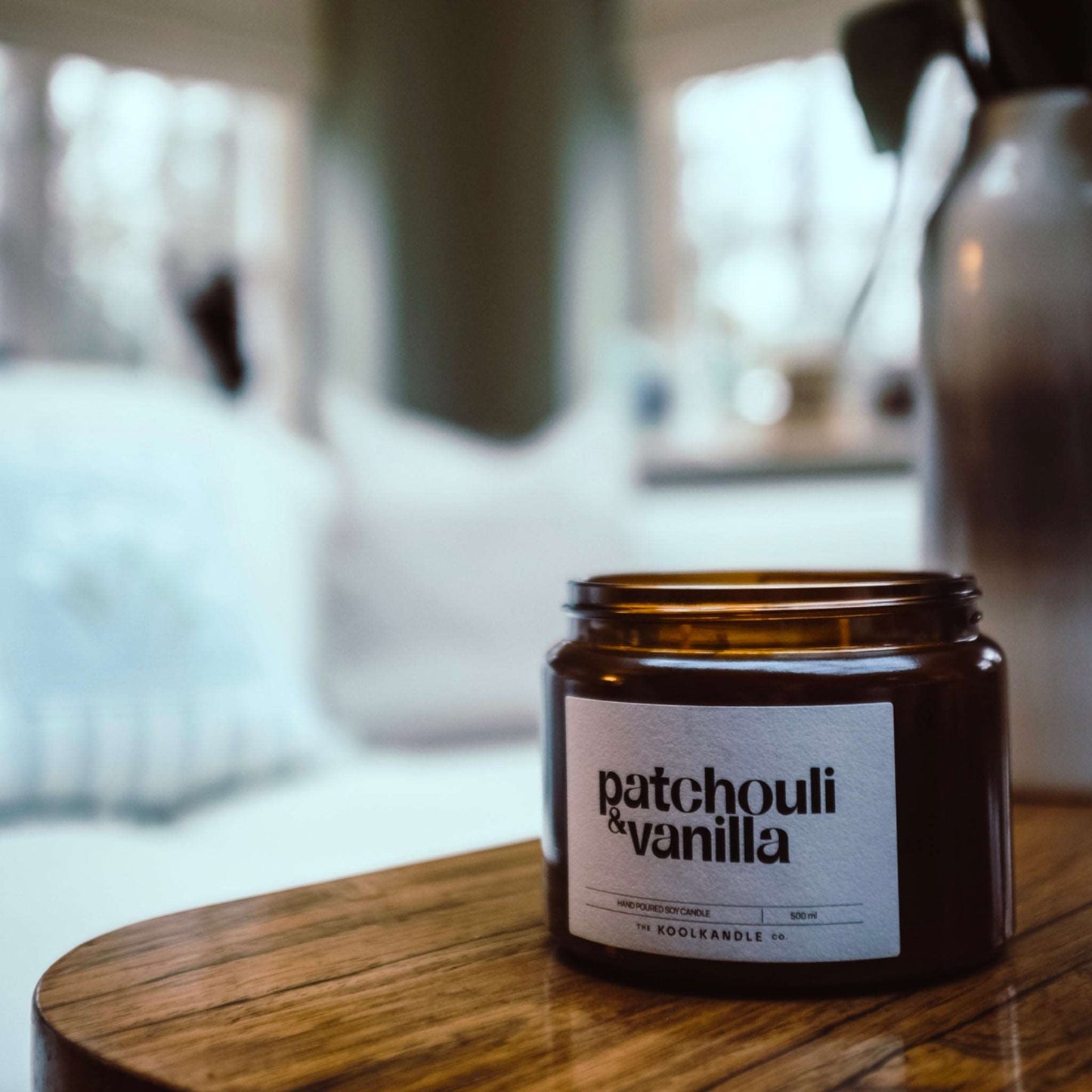Patchouli & Vanilla Candle – Earthy & Sweet Aromatic Soy Wax Candle for Calming Ambiance