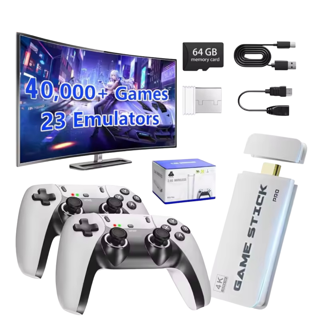 M15 4K Retro Game Stick – 64GB | 40,000+ Games | Dual Wireless Controllers - Outlet Zone