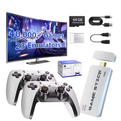 M15 4K Retro Game Stick – 64GB | 40,000+ Games | Dual Wireless Controllers - Outlet Zone