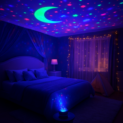Rotating LED Star Projector Night Light – Starry Sky Effect - Outlet Zone