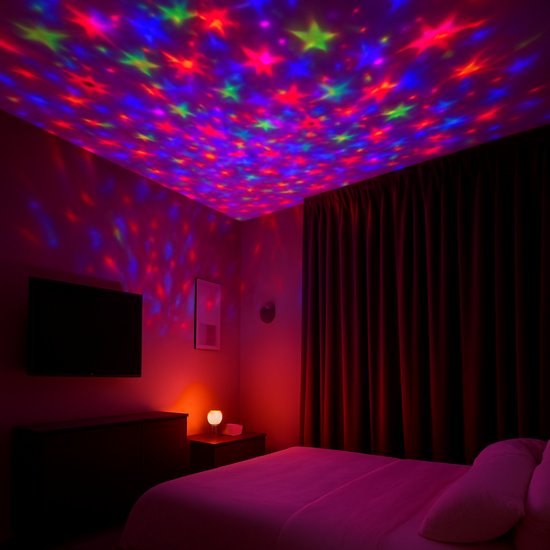 Rotating LED Star Projector Night Light – Starry Sky Effect - Outlet Zone