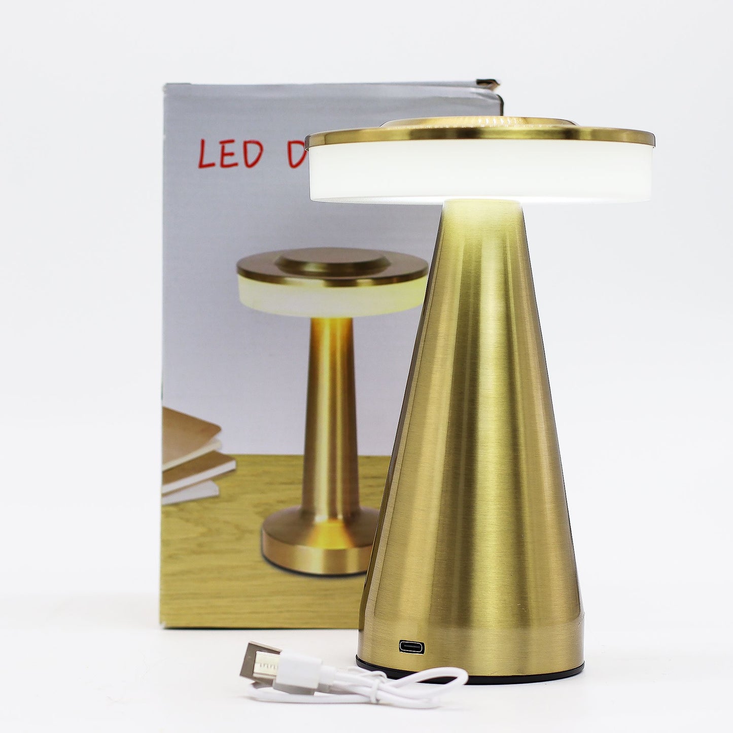 Touch Lamp - Tall Stem Copper - USB (C) - Rechargable  (400 Watt) - Outlet Zone